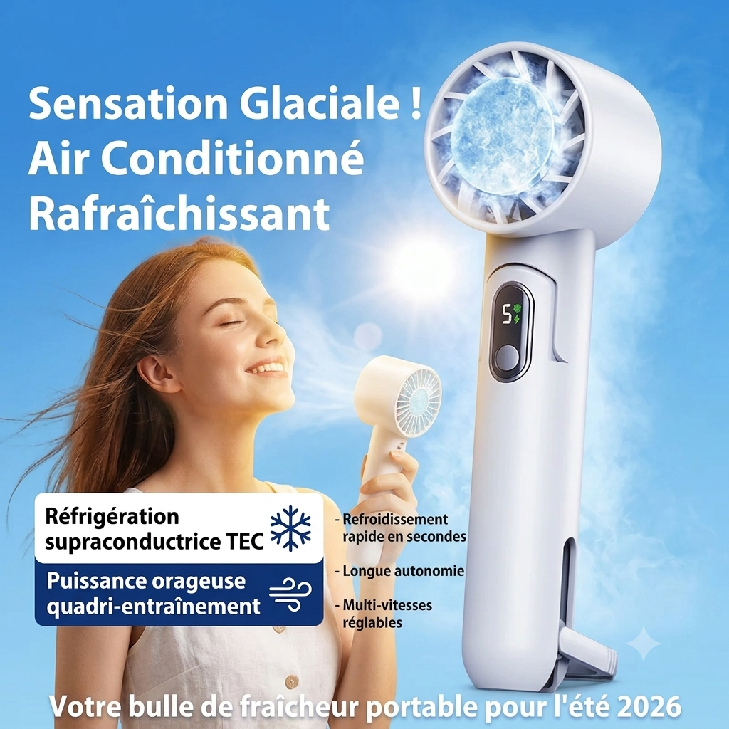 Ventilateur portable pliable et réfrigération